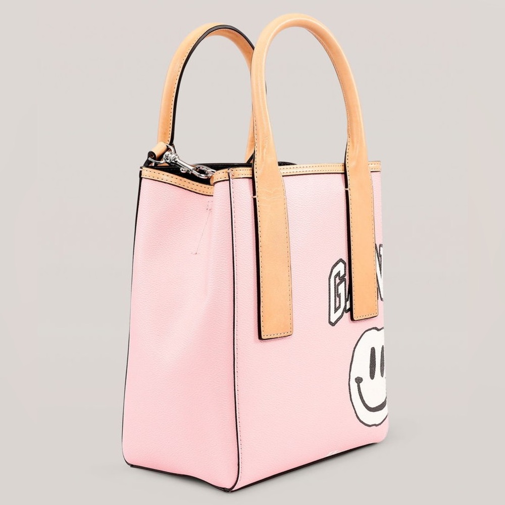 $285! GANNI Coated Canvas Small Tote Bag NEW - Picture 2 of 4